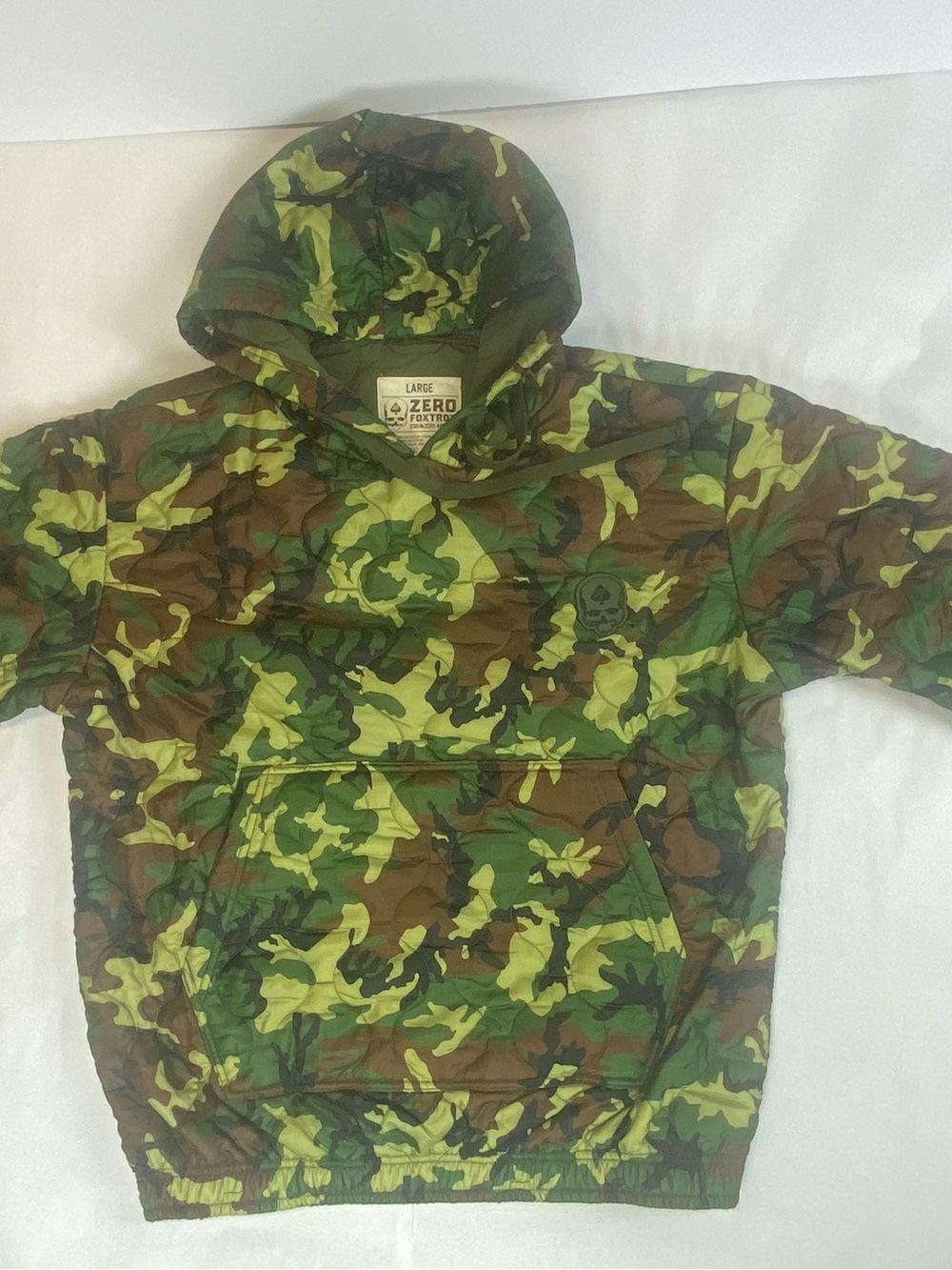 Zero Foxtrot Woobie Pullover Hoodie Mens Large Woodland Camo Kangaroo Pocket L - Picture 2 of 6